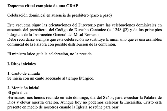 Esquema ritual completo de una CDAP